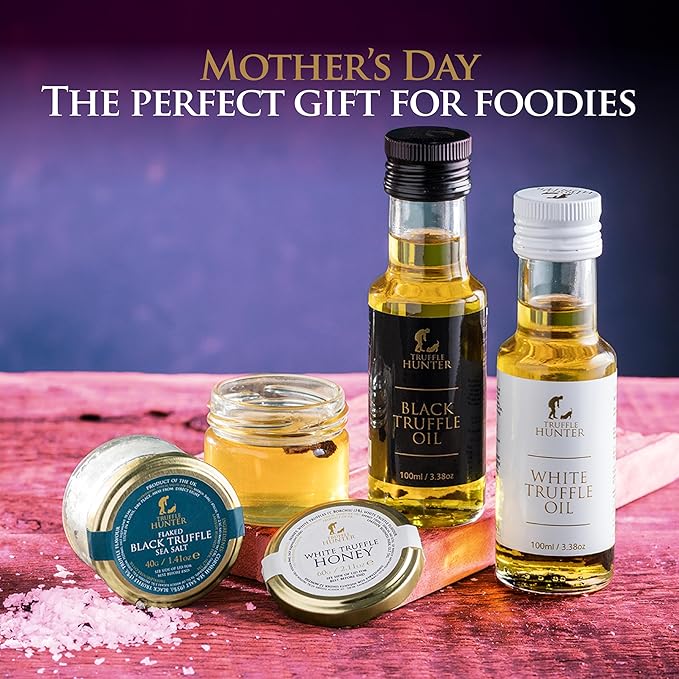 TruffleHunter - TruffleHunter Preserved Truffle Selection Gift Set - Black &amp White Truffle Oil Sea Salt Truffle Honey