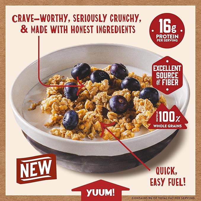 Kodiak Cakes Granola Honey Oat High Protein 100% Whole Grains (Pack of 5 pouches)