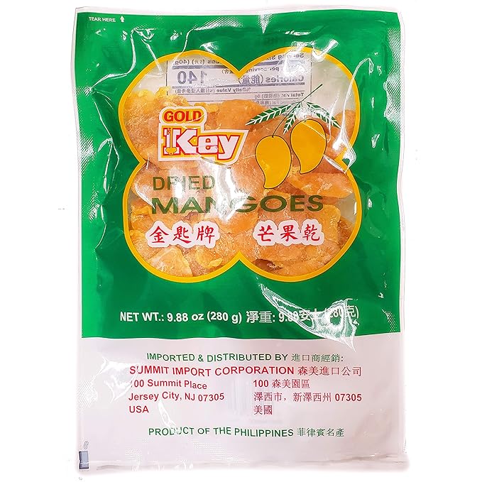 Goldkey Gold-Key Dried Pickled Mangoes Slices All-Natural Dried Mangos Non-GMO 280g (9.88oz) Large 9.88Oz