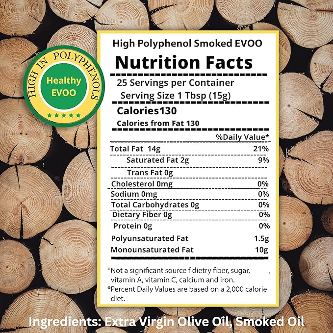 M.G. PAPPAS High Polyphenol Rich Smoked Infused Olive Oil Extra Virgin - Over 500mg/kg- Unfiltered First Cold Pressed Greek EVOO - Award Winning – 12.7 Oz 375ml