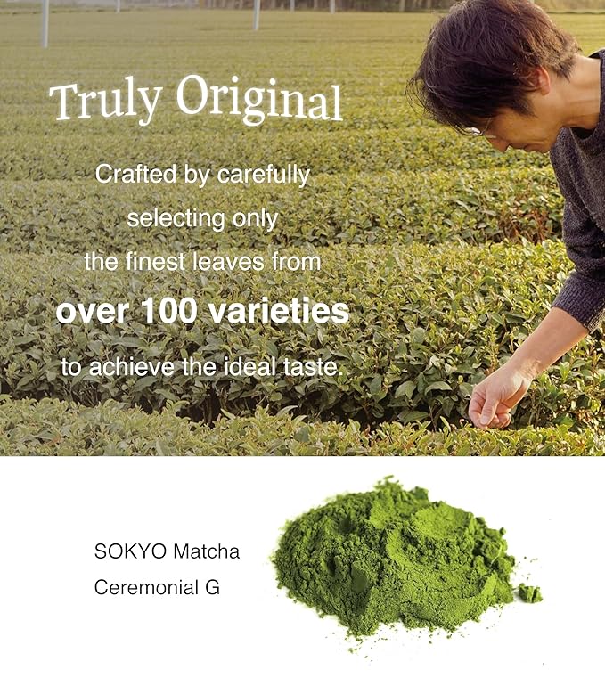 SOKYO ceremonial matcha powder series Rich and full-bodied flavor powdered green tea Japanese matcha (3.52oz / 100g Fuji Ceremonial Q)
