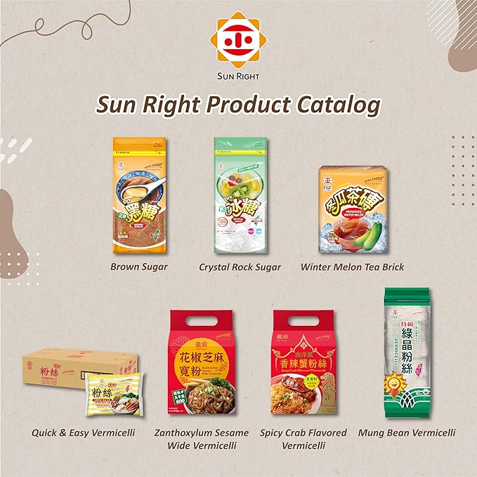 SUN RIGHT Premium Mung Bean Vermicelli (Glass Noodles) Bean Thread Noodles Rice &amp Pasta Alternative Gluten-Free Vegan Perfect for Stir Fry Hot Pot &amp Asian Dishes | 2 Packs (33.8oz Total)