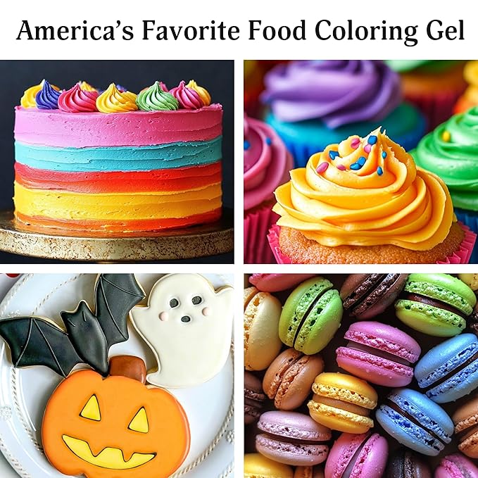 Ann Clark Professional-Grade Gel Food Coloring Made in USA .7 oz 12 Colors