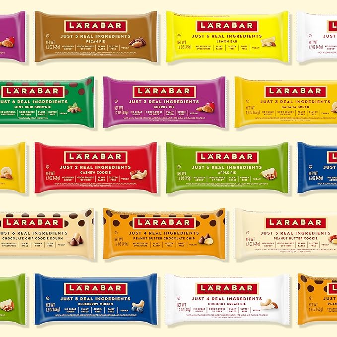 Larabar Apple Pie Gluten Free Vegan Fruit &amp Nut Bar 1.6 oz Bars 16 Ct