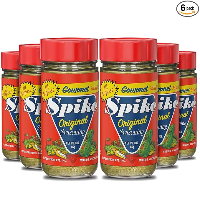 Spike Original All-Purpose Seasoning Salt Herb Veggie &amp Spice Blend 6-Pack – MSG-Free Seasonings &amp Spices 3 Oz Ea