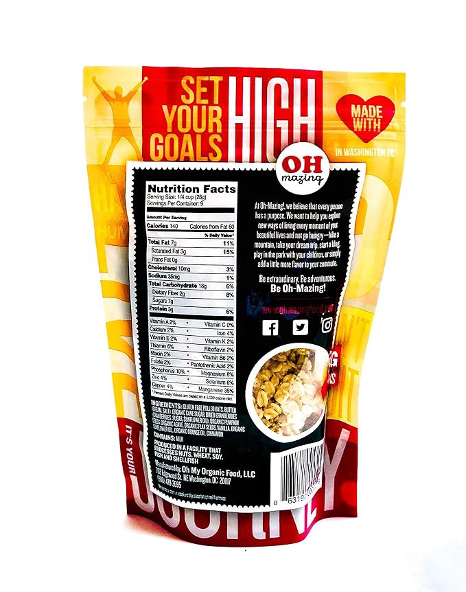 Oh-Mazing Granola Snack Gluten-Free Nut-free No Soy No Preservatives Small Batch 3 Count 9 oz Bags (Mixed Variety)
