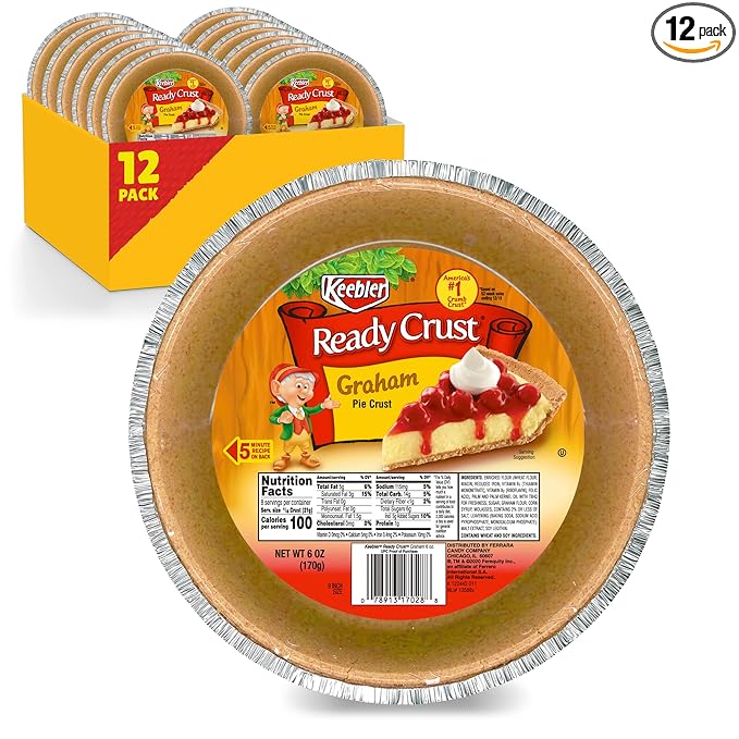Keebler Ready Crust 9-Inch Graham Cracker Pie Crusts Premade Pie Crusts For Baking And No-Bake 12 ct