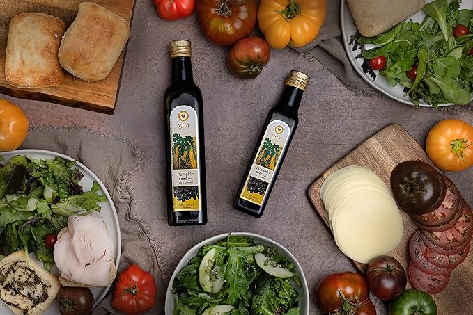 Original Styrian Pumpkin Seed Oil GEA 8.4oz (250ml) 100% Natural Unrefined Vegan Gluten-Free Kosher Non-GMO in Glass Bottle