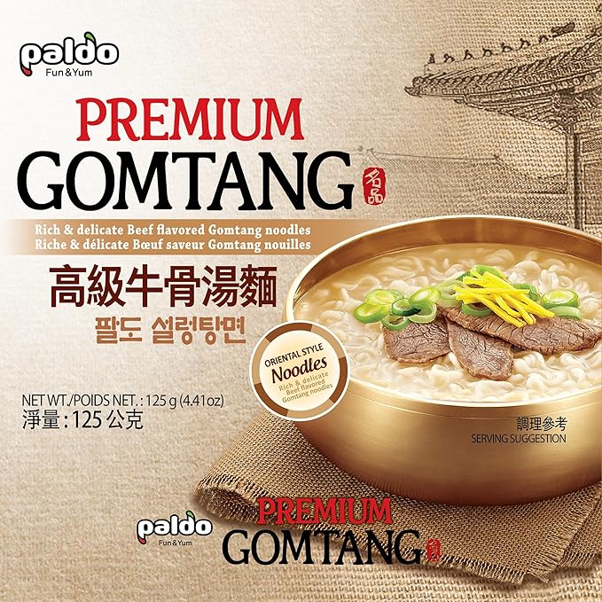 Paldo Premium Gomtang Noodle 500g 4.41oz (Pack of 4)