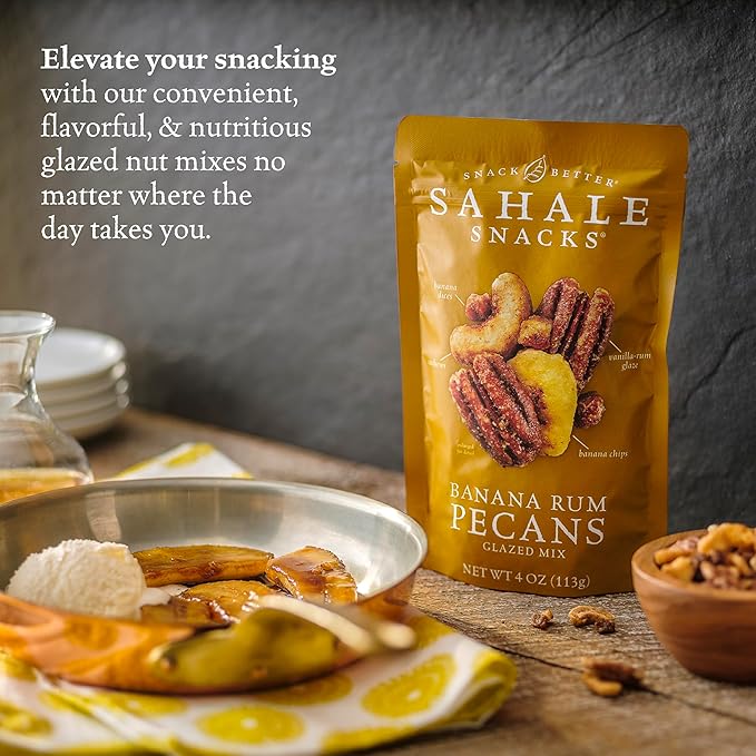 Sahale Snacks Banana Rum Pecans Glazed Mix 1.5 Ounces (Pack of 18)