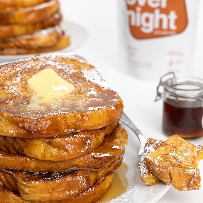 Oats Overnight French Toast - Overnight Oats with 20g Whey Protein High Fiber Breakfast Protein Shake - Gluten Free Oatmeal Non GMO High Protein Oatmeal (2.7 oz per Meal) (8 Pack)