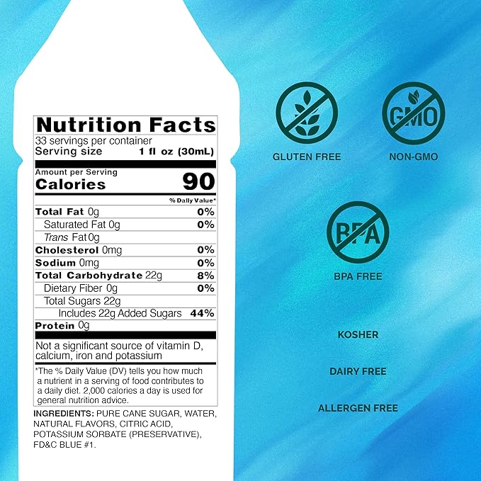 Monin - Blue Cotton Candy | Premium Syrup for Lemonades Shakes Sodas &amp More (BPA-Free Plastic Bottle 1 Liter)