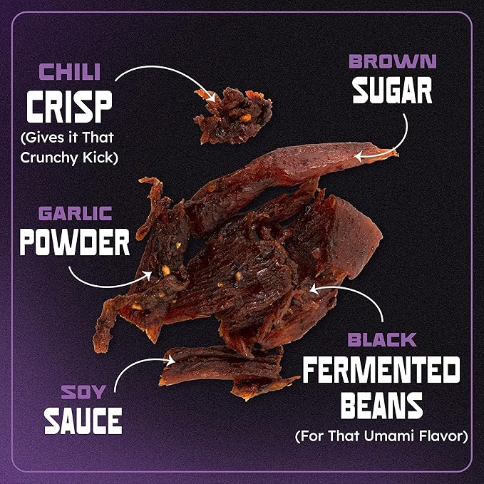 MaxJerky Sichuan Chili Crisp Chicken Jerky 27.5 Grams of Protein 2.5 OZ (4 Pack)