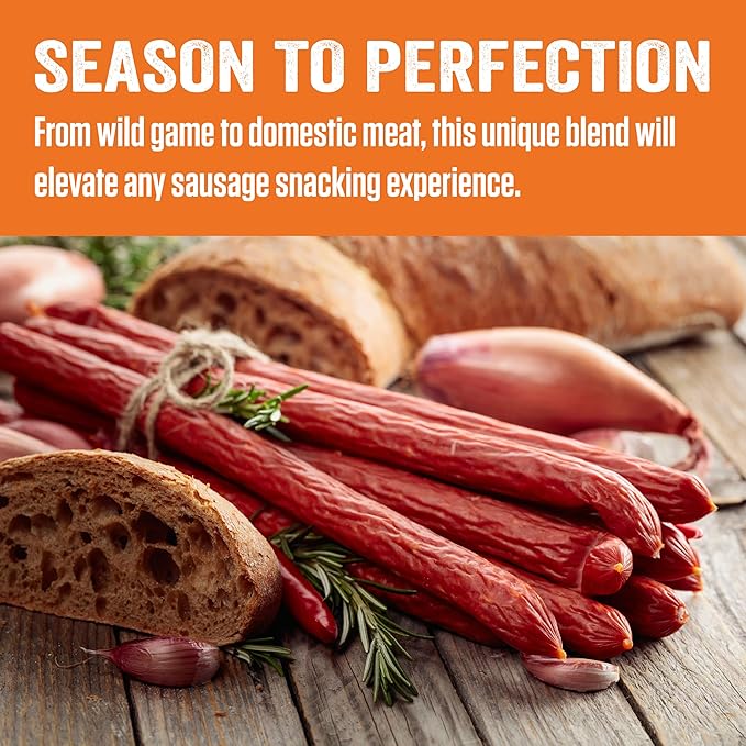 LEM Products Backwoods Hot Snack Stick Seasoning Kit Ideal for Wild Game and Domestic Meat Seasons Up to 20 Pounds of Meat 1 Pound 11.2 Ounce Package with Pre-Measured Cure Packet Included
