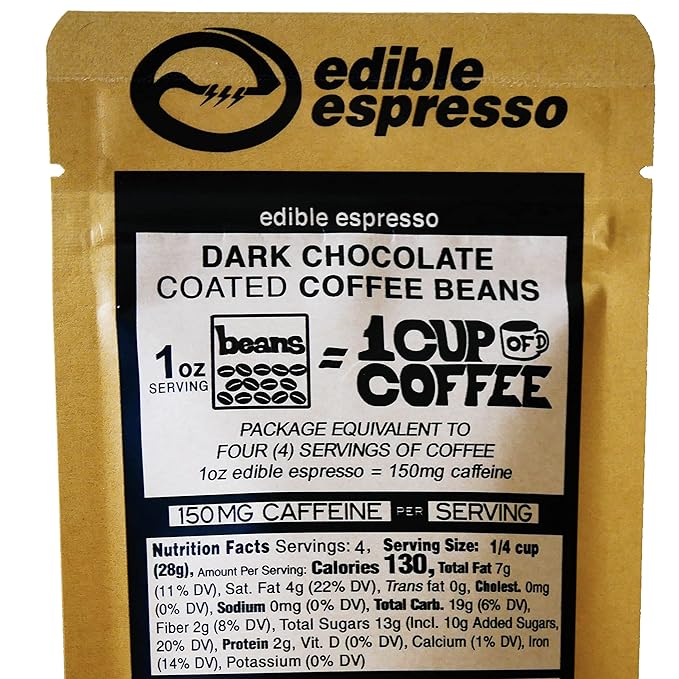Edible Espresso Dark Chocolate Coffee Beans 4oz Reseal (6pk)