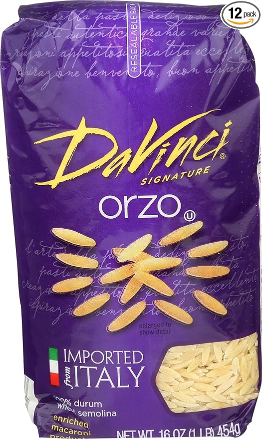 DaVinci Signature Orzo 16 Ounce Resealable Bags (Pack of 12)