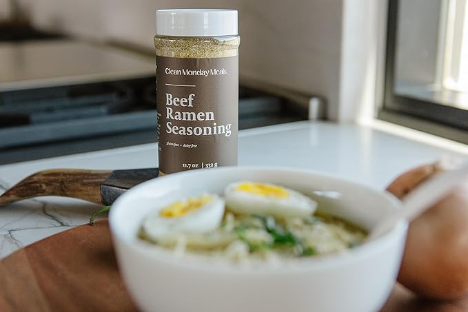 Clean Monday Meals Chicken Beef &amp Spicy Ramen Seasoning Pack | Gluten-Free Dairy-Free Non-GMO | Trio Pack for Noodles Broths &amp Meal Prep