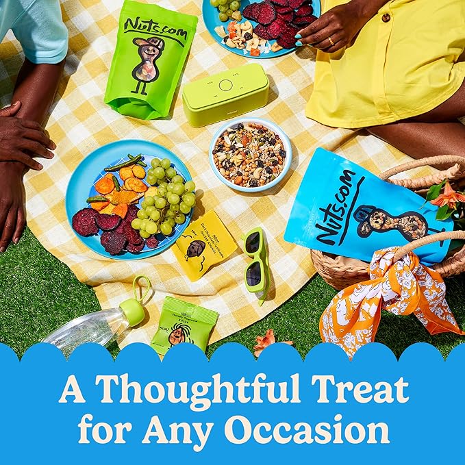 Nuts.com - Nuts and Dried Fruits Snack Box – Gourmet Mix Assortment for Festive Gifts – Package Includes Mixed Nuts Dried Apricots &amp Fruits Trail Mix Heat Mix and Apple Pie Crunch