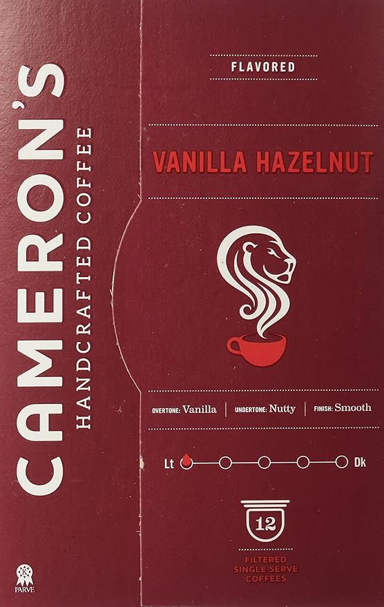 CAMERON'S VANILLA HAZELNUT COFFEE 24 SINGLE SERVE CUPS