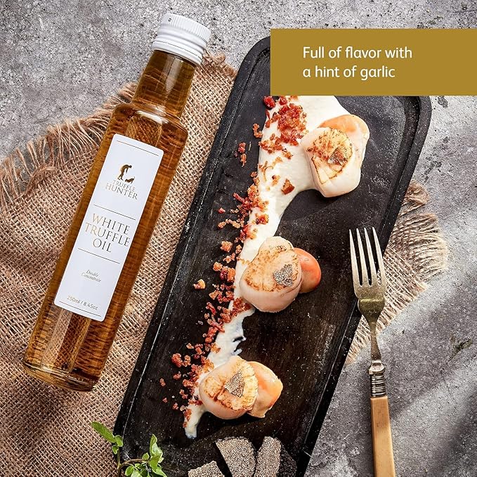 TruffleHunter - White Truffle Oil - Extra Virgin Olive Oil for Cooking &amp Seasoning - 8.45 Oz
