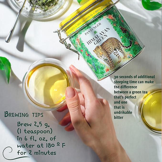 Pantenger Green Tea Loose Leaf - Himalayan Green Tea. 3.5 Ounce (50 servings) Darjeeling Green Tea from High Altitude Tea Garden.