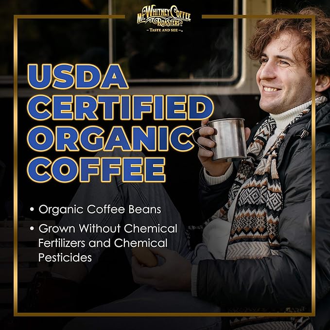 Mt. Whitney Organic Gayo Mountain Sumatra Medium Dark Roast Low Acid Coffee (Whole Bean 12 Oz)