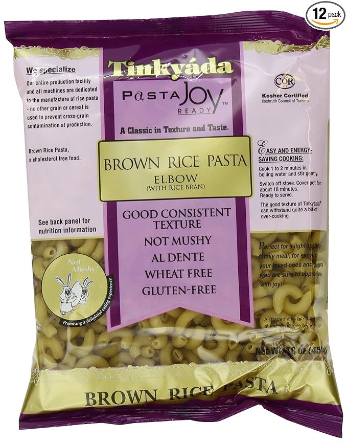 Tinkyada Brown Rice Pasta Elbows 16 Ounce (Pack of 12)