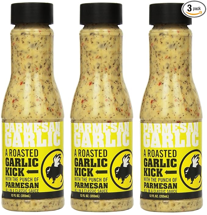 Buffalo Wild Wings Barbecue Sauces Spices Seasonings and Rubs For: Meat Ribs Rib Chicken Pork Steak Wings Turkey Barbecue Smoker Crock-Pot Oven (Parmesan Garlic (3) Pack)
