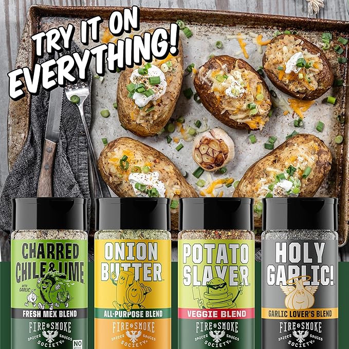 Fire &amp Smoke Society Motherload (18-Pack) Variety | BBQ Rubs and Seasonings Christmas Gifts for Men Grilling Accessories | Steak Seasoning Chicken Burgers Pulled Pork | Large Spices Set