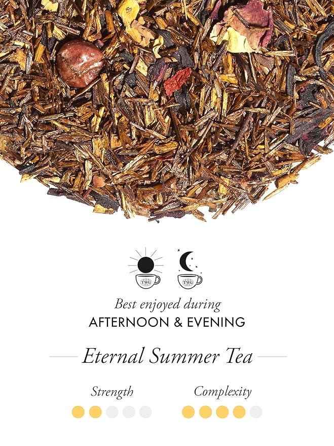 TWG Tea | Eternal Summer Tea | Rooibos | Hibiscus Redcurrant &amp Rose | Haute Couture Tin 100g | Gift Set