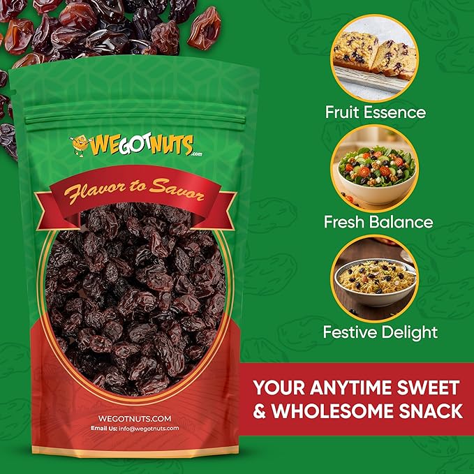 Dried Dark Raisins 5 lb in Resealable Bag • Natural and Healthy Snack Premium Quality