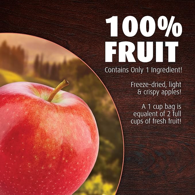 Brothers All Natural Freeze Dried Fruit Crisps Fuji Apple 1 Oz (Pack of 8) Made with 100% Fruit Gluten Free Soy Free Vegan Healthy Snack Resealable Pouch