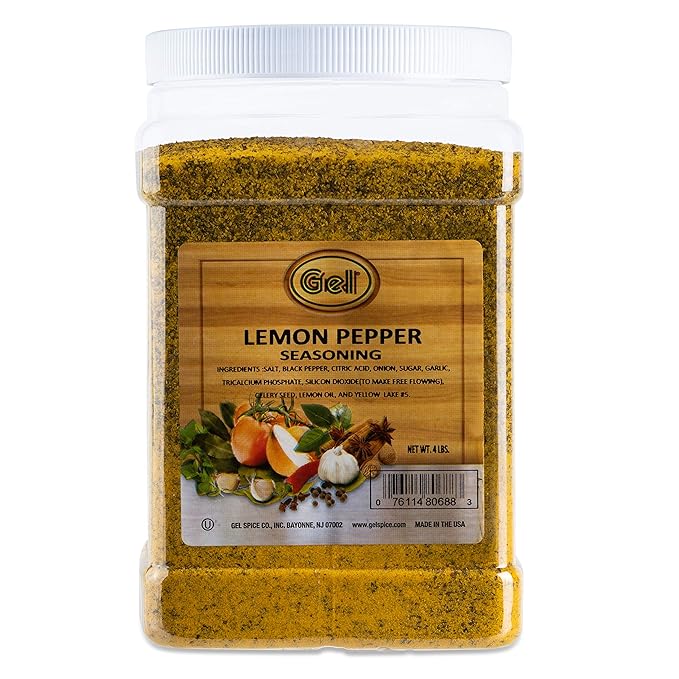 Gel Spice Lemon Pepper Seasoning 4 LB (64 OZ) Club Size