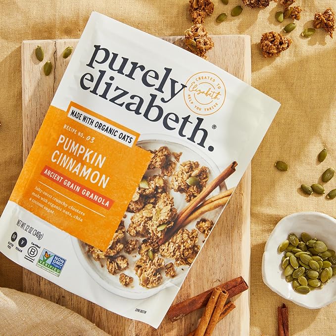 Purely Elizabeth Pumpkin Cinnamon Ancient Grain Granola Gluten-Free Non-GMO 12 Ounce (Pack of 3)