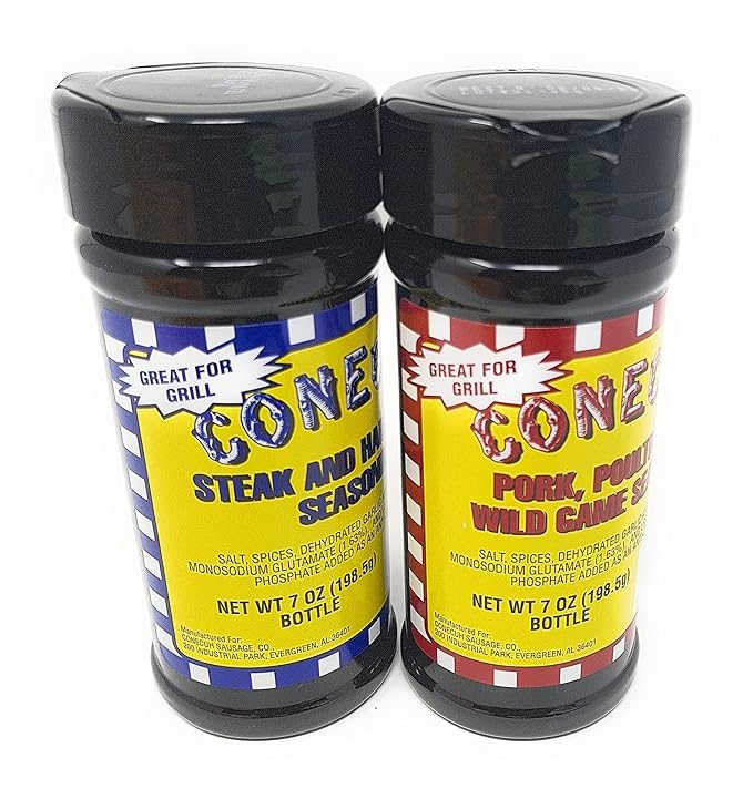 Conecuh Sausage Seasoning Bundle - 2 x 7 Oz Bottles of Conecuh Barbeque Seasoning Conecuh Seasoning 1 Conecuh Hamburger Seasoning 1 Conecuh Poultry Seasoning