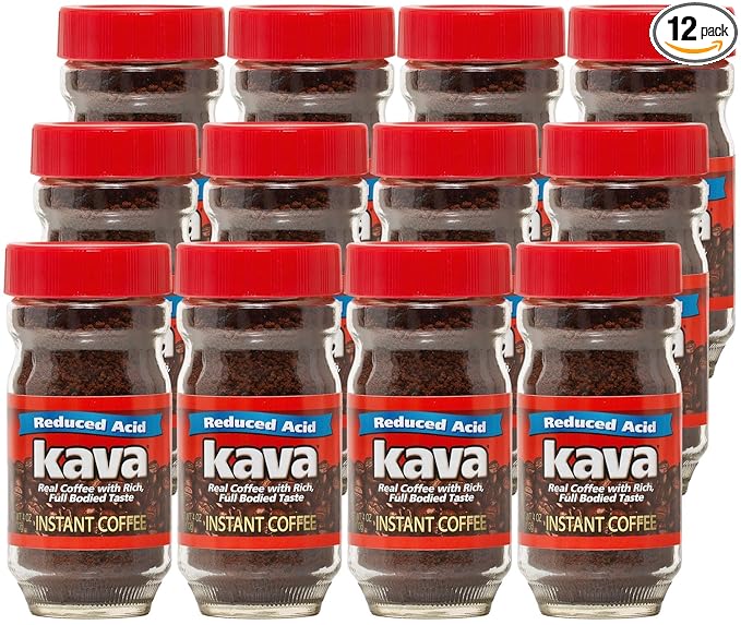 Kava Acid Neutralized Instant Coffee 4 Ounce (Pack of 12)