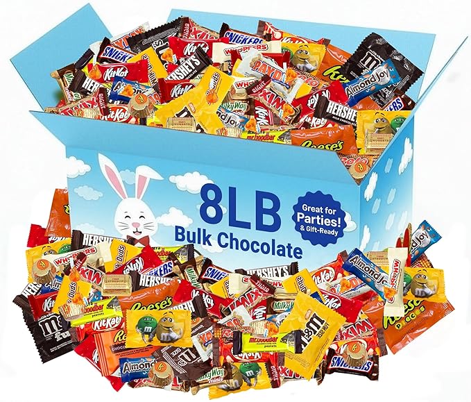 Easter Assorted Chocolate Candy Variety Pack 8 lb – Bulk Individually Wrapped Chocolates for Easter Egg Fillers Parties Gifting &amp Holidays – Premium Name-Brand Mix for All Occasions