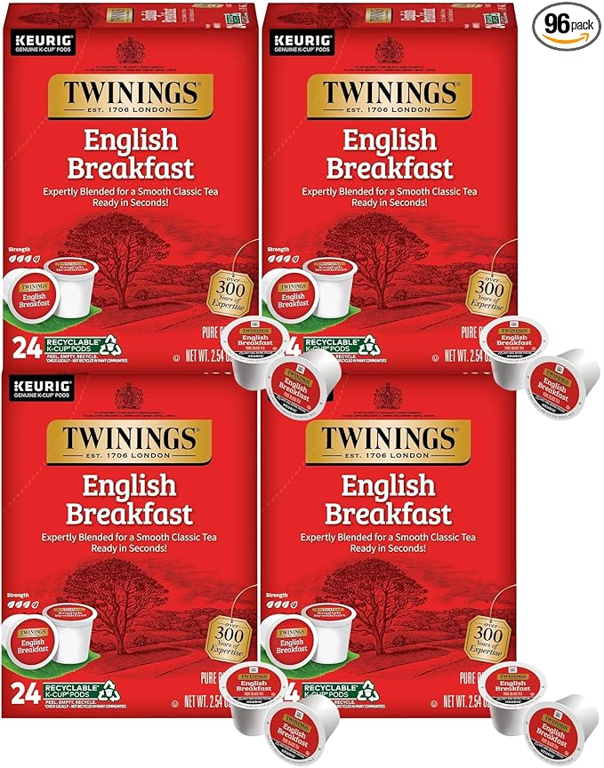 Twinings English Breakfast Tea Keurig K-Cups 24 Count (Pack of 4)