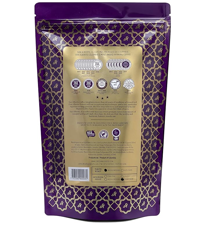 San Alberto Ground Coffee - Single Origin &amp Specialty Colombian Arabica Coffee Medium Roast with Caramel &amp Dark Chocolate Notes - 12 oz