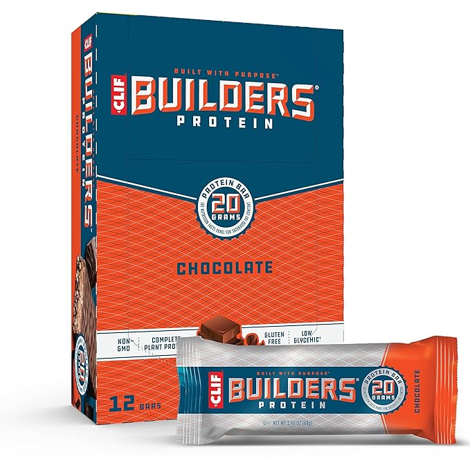 CLIFF Builders Protein Bars Bundle - Cookies 'n Cream &amp Chocolate Flavors - 20g Protein - 2.4 oz. (12 Count) Each