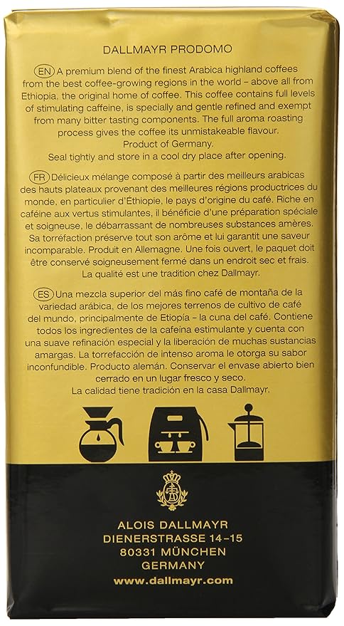 Dallmayr Gourmet Coffee Prodomo (Ground) 8.8 Ounce (Pack of 3)