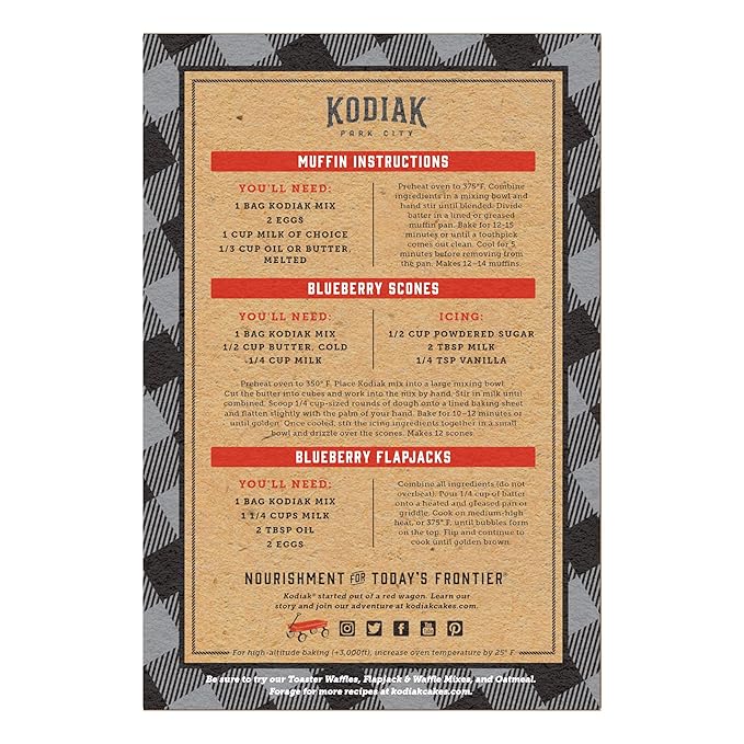 Kodiak Cakes Muffin Mix Blueberry 14 Ounce Pack of 6