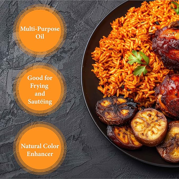 Ghana Heritage 100% Red Palm Oil Zomi 67.63 Fl Oz – Authentic African Zomi Palm Oil for Cooking – Rich Flavorful Palm Fruit Oil Perfect for Traditional Stews Soups and Sauces 2 Liter Bottle