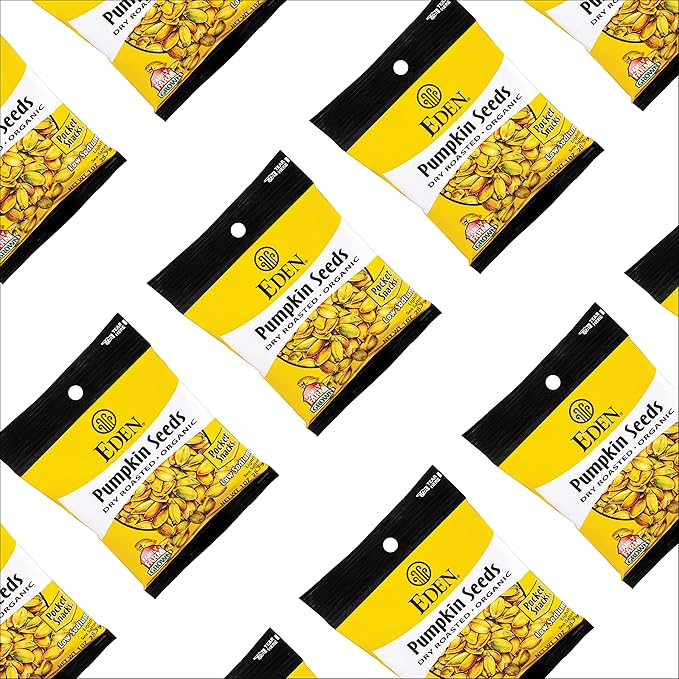 Eden Organic Pumpkin Seeds Pocket Snacks Dry Roasted Lightly Salted Hulled Pepitas 1 oz (24-Pack Case)