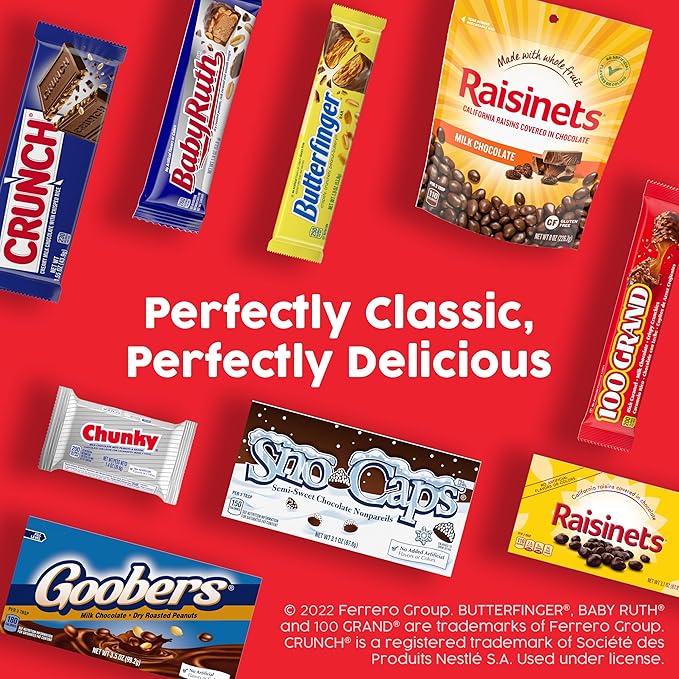 Butterfinger Baby Ruth Kinder Bueno Assorted Crispy Creamy Nutty Variety Mix 15 Count Full Size Candy Bars 26.2 oz