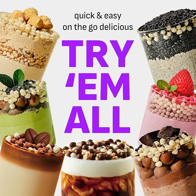 Variety Pack Protein Shake 20g+ Protein Low Sugar Keto-Friendly Meal Replacement Shake With Crunchy Protein Balls (14 Servings Variety)