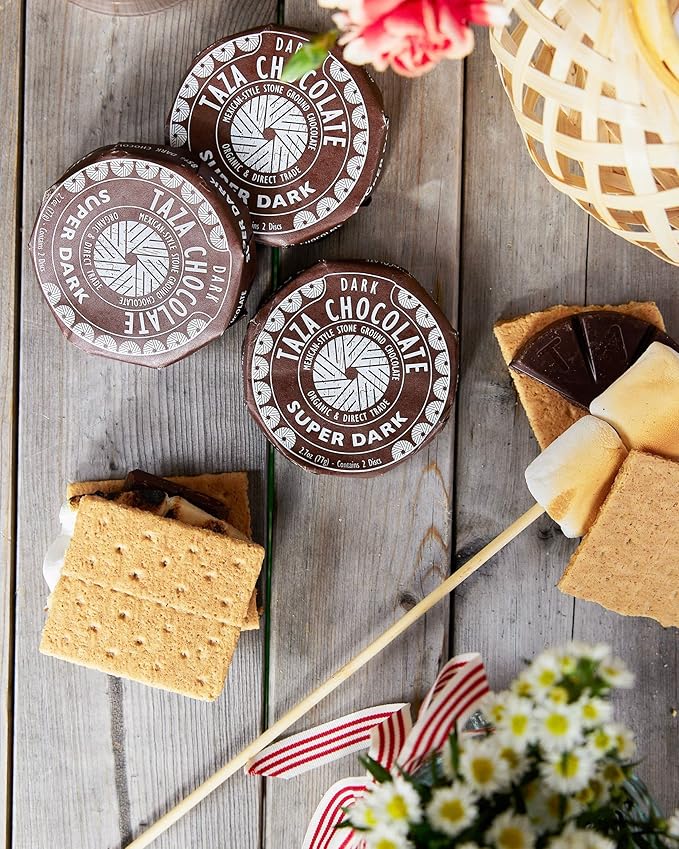 Taza Chocolate Organic Mexicano Disc 40% Dark Chocolate Salted Almond 2.7 Ounce (12 Count) Vegan