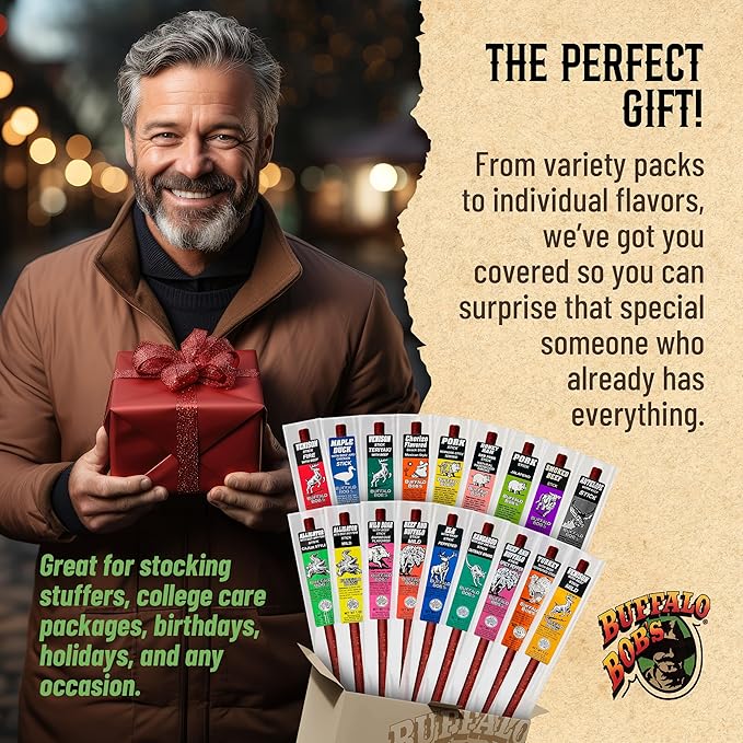 Buffalo Bob's Wild Game Meat Snack Stick - Venison Fire Stick 10 Pack