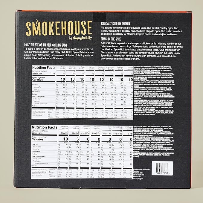 SmokehoSmokehouse by Thoughtfully Grilling Spices BBQ Set Includes BBQ Spatula Magnet and 15 Flavorful Seasoning and Rubs - Great Gift for Holiday Men Dad Husbanduse by Thoughtfully Grilling Sp