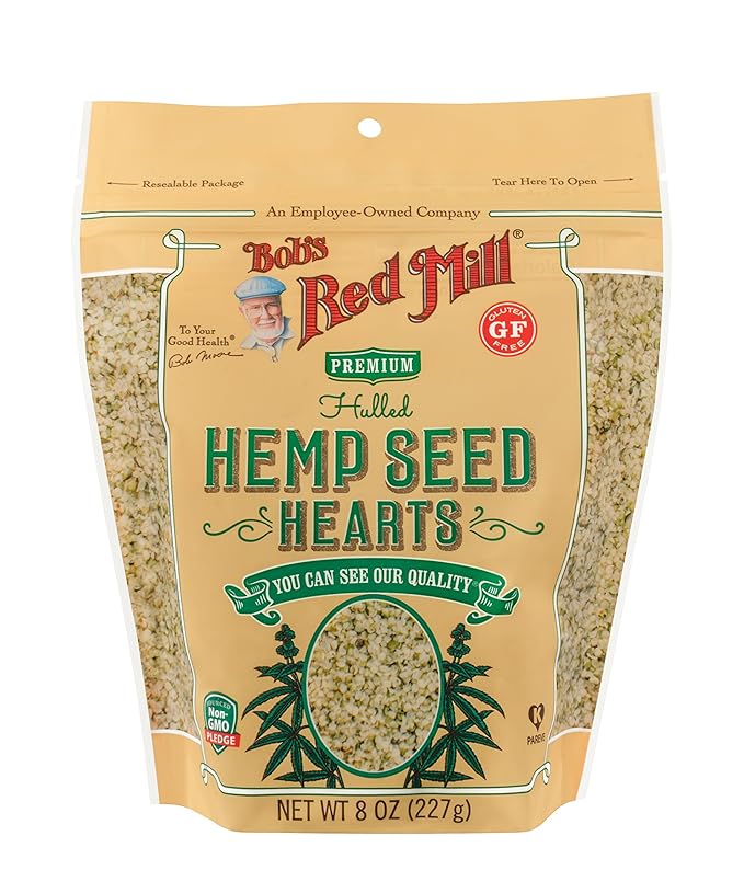 Bob's Red Mill Hemp Seeds Hulled 8oz (Pack of 5) - Non GMO Vegan Paleo Friendly Keto Friendly Kosher